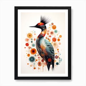 Bird Painting Collage Grebe 1 Art Print