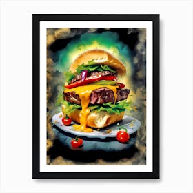 Cheesy Burger Art Print