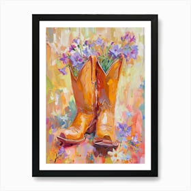 Cowboy Boots And Wildflowers Columbine 3 Art Print