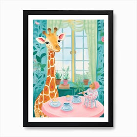 Animals Having Tea   Jiraffe 6 Art Print