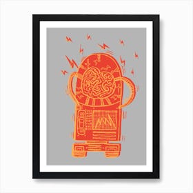 Retro Space Robot Art Print