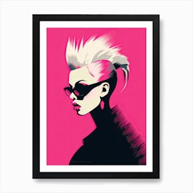 Punked Out Pink Minimalism: Bold and Edgy Art Print