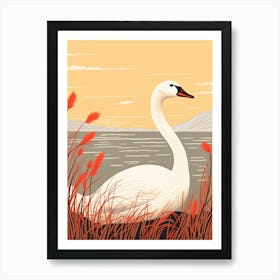 Bird Illustration Swan 2 Art Print