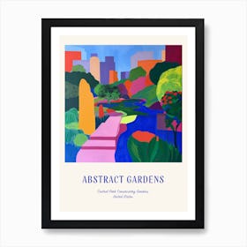 Colourful Gardens Central Park Conservatory Gardens Usa 2 Blue Poster Art Print
