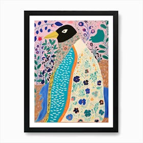 Maximalist Animal Painting Penguin 2 Art Print