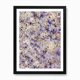 Purple And Gold Splatter Art Print Art Print