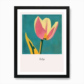 Tulip 1 Square Flower Illustration Poster Art Print