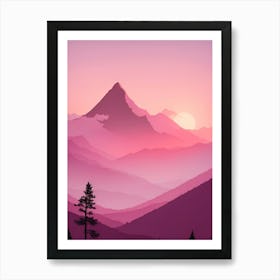 Misty Mountains Vertical Background In Pink Tone 22 Art Print