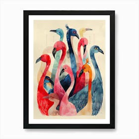 Flamingos Art Print