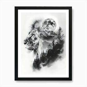 Lion In The Forest 20 Art Print