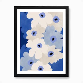 Blue And White Market Flowers Art Print