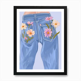 Botanical Denim Jean Art Print