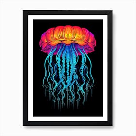 Upside Down Jellyfish Pop Art Style 2 Art Print