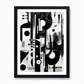 Harmony Abstract Black And White 4 Art Print