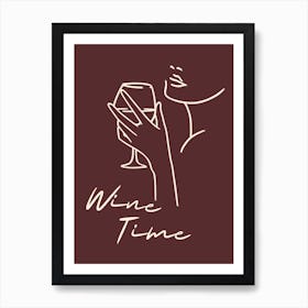 Burgundy Wine Time Art Print