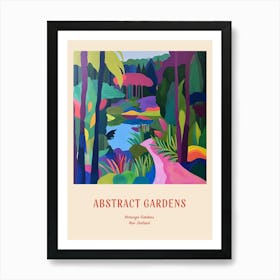 Colourful Gardens Keirunga Gardens New Zealand Red Poster Art Print