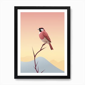 Minimalist American Goldfinch 2 Illustration Art Print