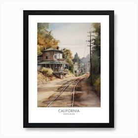 Santa Rosa, California 1 Watercolor Travel Poster Art Print