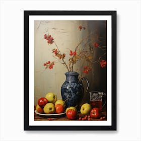 Still Life With Apples And Vase Affiche