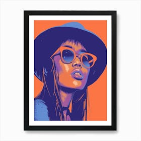 Portrait Of A Woman In Sunglasses 2 Art Print