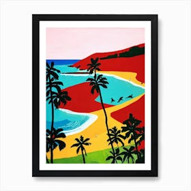 Hapuna Beach, Hawaii Hockney Style Art Print