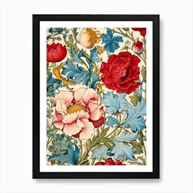 Victorian Floral Wallpaper Art Print