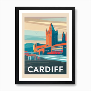 Cardiff Vintage Travel Poster Art Print
