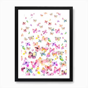 Spring Watercolor Butterflies Art Print