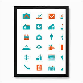 A Modern And Comprehensive Collection Of Pictograms A Mix Of Environmental And Construction Pictogr (4) Art Print