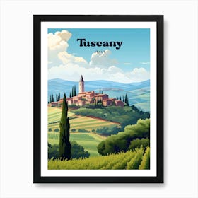 Tuscany Italy Vineyard Travel Art Art Print