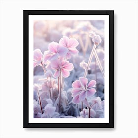 Frosty Botanical Geranium 2 Art Print