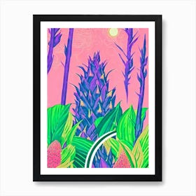 Dragonfruit Risograph Retro Poster Fruit Art Print