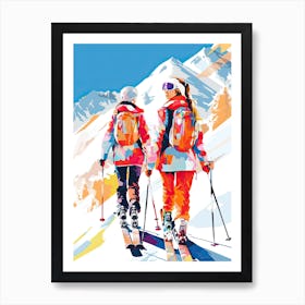 Snowbird Ski Resort   Utah Usa, Ski Resort Illustration 3 Art Print