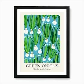 Marche Aux Legumes Green Onions Summer Illustration 5 Art Print