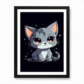 Baby Kitten Minimalistic Illustration 3 Art Print