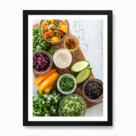 Fresh Vegetable And Organic Food Mix Showcasing Vibrant Greens Root Vegetables Sliced Thinly Sprig 2 1 Poster