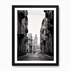 Palermo, Italy, Mediterranean Black And White Photography Analogue 4 Art Print