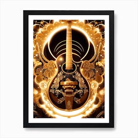 Golden Guitar Art Print