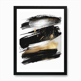 Abstract Black And Gold Painting 23 Art Print