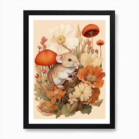 Fall Foliage Mouse 3 Art Print