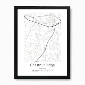 Chestnut Ridge,United States Minimalist Map Art Print