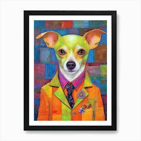 Dog Chic Chronicles; Stylish Oil Brushwork Art Print