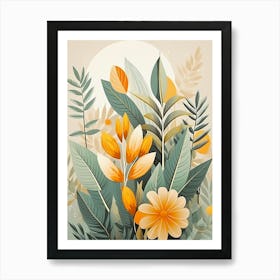 green yellow flowers Art Print