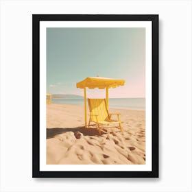 Yellow Beach Chair Summer Photography Art Print