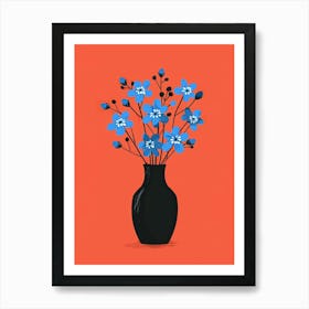 Blue Flowers In A Vase 8 Art Print