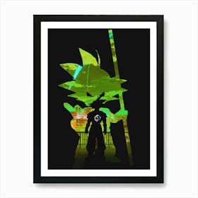 Anime Negative Space ― Goku Is Optimistic About The Future Art Print