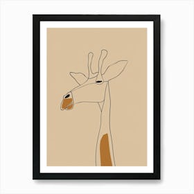 Giraffe - Boho, Line Art 22 Poster