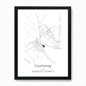 Courtenay,Canada Minimalist Map Art Print