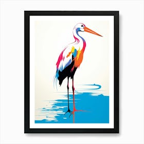 Andy Warhol Style Bird Stork 1 Art Print