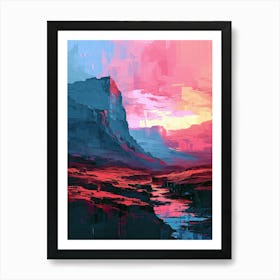 Pixelated Peaks | Pixel Art Series Art Print